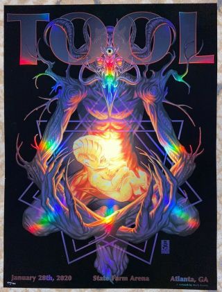 Tool Poster Atlanta State Farm 2020 concert tour limited edition holographic 2