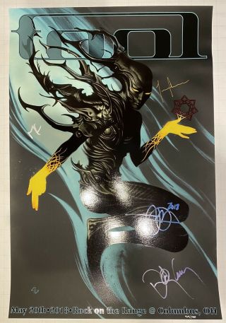 2018 Tool Band Signed Concert Poster Lithograph Rock On The Range Adi Granov
