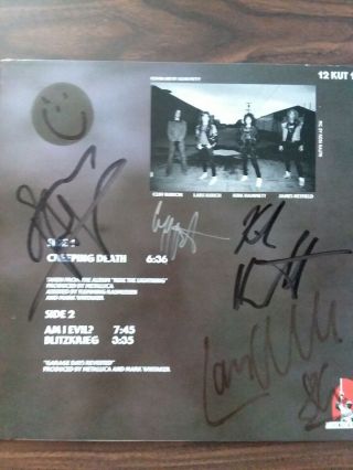 Metallica " Creeping Death " Ep Signed By All 4 Members Including Cliff Burton