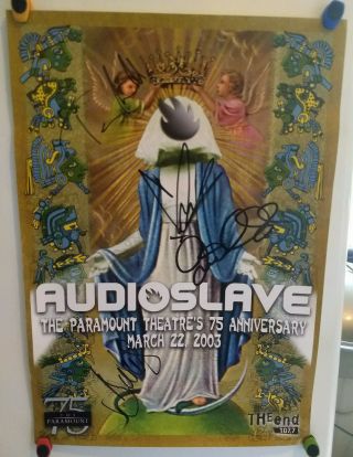 Audioslave Autograph Concert Poster Signed Chris Cornell Rage Against Machine