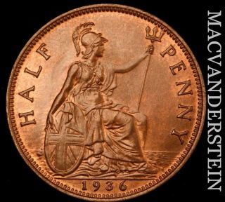 Great Britain: 1936 Half Penny - Scarce Brilliant Uncirculated Nr10,  273
