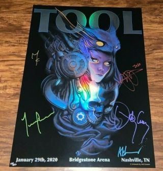Tool Nashville Band Signed Tour Poster January 29 2020 /850 Adi Granov
