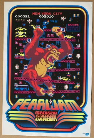 Pearl Jam Ames Bros Poster 5/21/10 Msg York Kong Hard To Find Show Edition