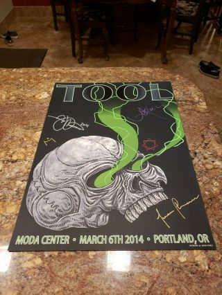 2014 Tool Band Signed Lithograph Poster Portland,  Or - Adam Jones