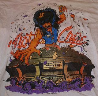 Motley Crue Very Rare 1987 Vtg Kickin Ass On The Wild Side L Tour Shirt