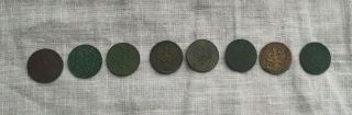 8 Coins Poland 2 Grosz 1923 1925 1927 1928 1933 1934 1937 1938