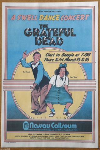Grateful Dead A Swell Dance By David Byrd Vintage 1973 Concert Poster