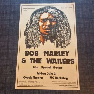 Bob Marley And The Wailers Concert Poster at Greek Theater UC Berkeley 2