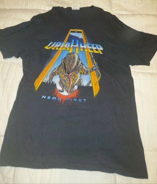 1983 Vintage Uriah Heep Head First Tour Concert Tshirt Size Xl L@@k Rare