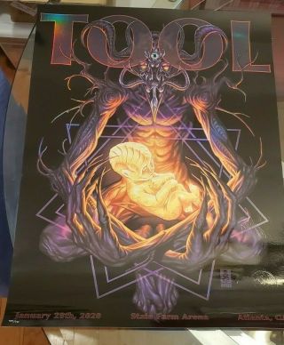 Tool Poster Atlanta State Farm 2020 Concert Tour Limited Edition Holographic