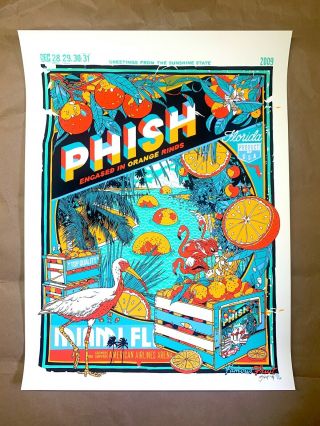 Phish Miami Nye Run 2009 Poster Signed Print Tyler Stout /600