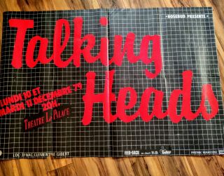 Very Rare Talking Heads 1979 Concert Poster Vg