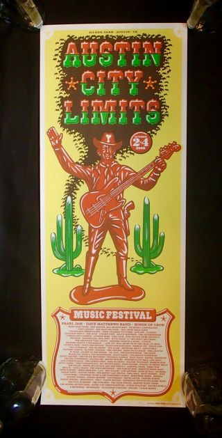 2009 Ames Bros Austin City Limits Concert Poster Print Pearl Jam Dave Matthews