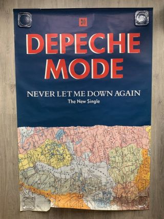 Depeche Mode Never Let Me Down Mute Uk Promotional Poster Huge 60” X 40” Rare