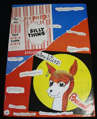 Sex Pistols Who Killed Bambi Silly Thing Virgin Promo Poster 1980 Rare Swindle