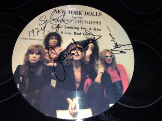 York Dolls Johnny Thunders,  2 Signed 12 " Picture Disc David Johansen Sylvain