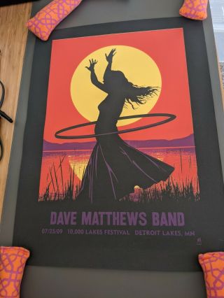 Dave Matthews Band Poster 7/25/09 10,  000 Lakes Fest Mn Numbered /450.  Read