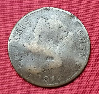 Cyprus Coin,  1/2 Half Piastre 1879,  Queen Victoria,  Km 2