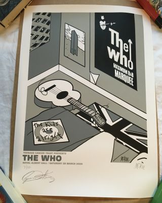 Roger Daltrey The Who Pete Mckee Signed Limited Edition Print Rah Gig 2020