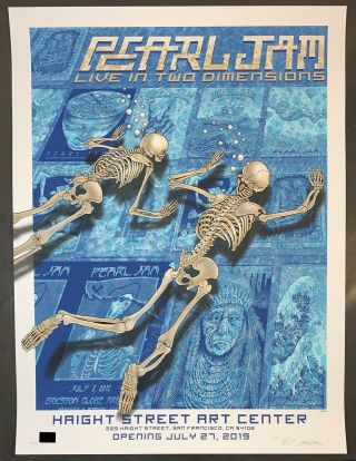 Pearl Jam Emek Live In Two Dimensions L2d Haight Street Poster Print