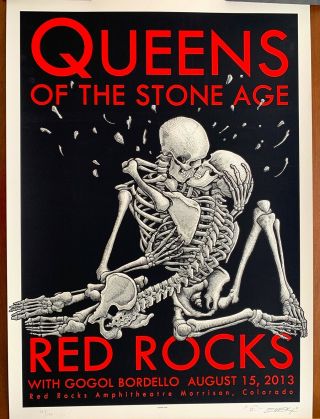 Emek Queens Of The Stone Age Red Rocks 2013 Gig Poster Signed/numbered