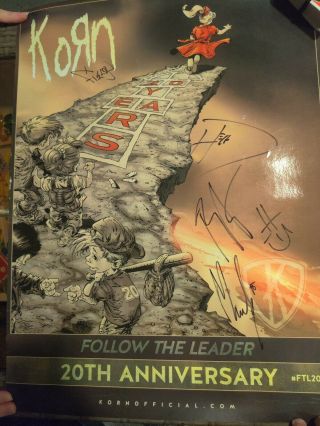 Korn Follow The Leader 20th Anniversary Autographed Poster S&h
