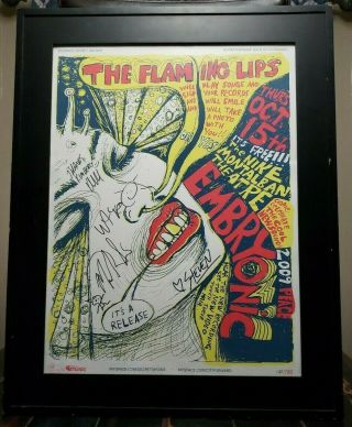 Limited 120/700 The Flaming Lips Secret Shows Concert Poster Autographed 2009