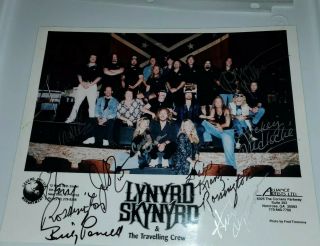Lynyrd Skynyrd Signed X9 Autograph 8x10 Crew Photo Gary Rickey Leon Billy Powell