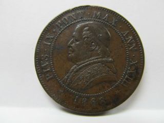 1868 - R Italy Papal States 4 Soldi Very Fine