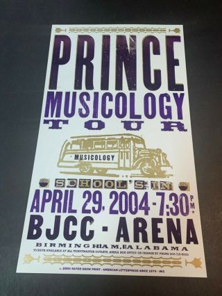 Prince Musicology Tour 04 Bjcc Al 2004 Hatch Show Print 1st Print