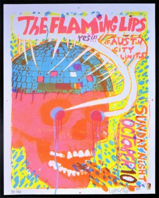 Flaming Lips Austin City Limits 2010 Wayne Coyne Signed 54/140 Silkscreen Poster