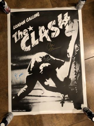 The Clash London Calling Poster Originally Autographed By Strummer Jones Etc