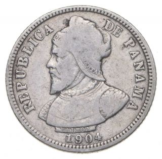 Silver Roughly Size Of Quarter 1904 Panama 10 Centesimos World Silver Coin 718