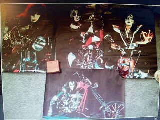 4 Kiss Vintage 1977 Motorcycle Posters Destroyer Love Gun Alive Ii Lp