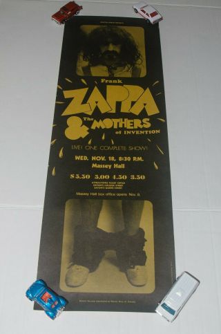 Frank Zappa Mothers Of Invention Concert Poster Toronto Massey Hall 1970 Orig