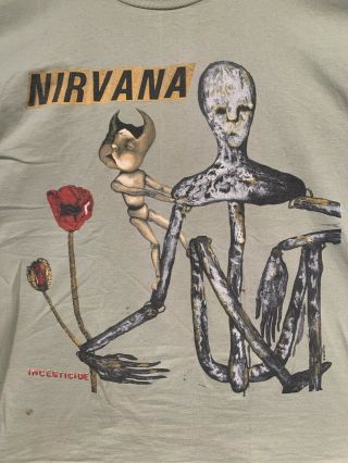 Xl Vintage 1993 Nirvana Incesticide Kurt Cobain Anvil Single Stitch Tshirt Shirt