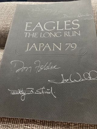 Eagles The Long Run Japan 1979 Tour Signed Programme Henley Walsh Frey Schmidt