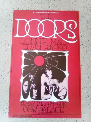The Doors Poster 1st.  First Print Cow Palace 1969 Bill Graham Bg - 186 Randy Tuten