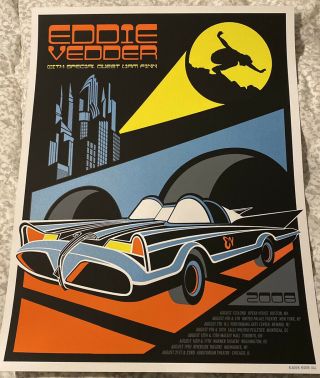 Eddie Vedder/pearl Jam Brad Klausen Batmobile 2008 Concert Poster Se