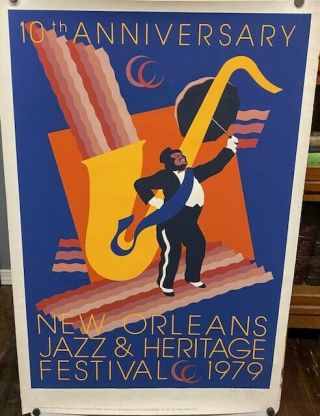 1979 Orleans Jazz & Heritage Festival Poster,  Signed/numbered