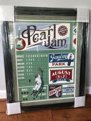 Pearl Jam 2016 Fenway “the Catch“ Poster Framed - Steve Thomas - Eddie Vedder
