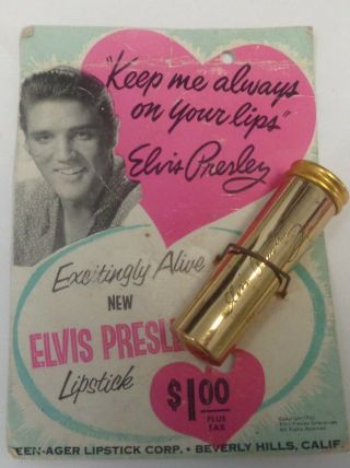 1956 Elvis Presley Enterprises Lipstick Hound Dog Orange 2.  5 " Tube Signed