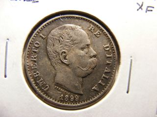Italy 1899 - R Silver 1 Lira,  Km 24.  1,  Xf