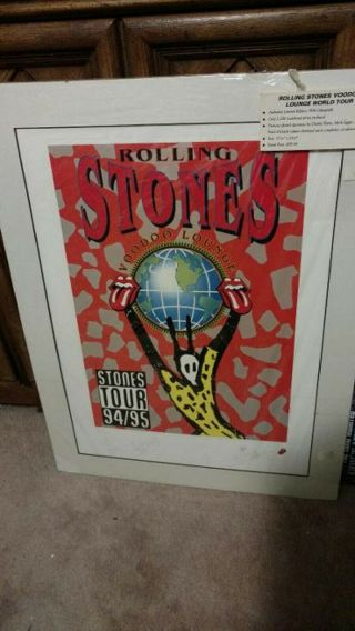 Rolling Stones Voodoo Lounge World Tour Lithograph Limited Edition Signed