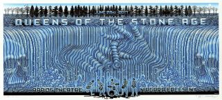 & Signed Emek Queens Of The Stone Age Niagara Falls A/p Pearl Poster 13/20
