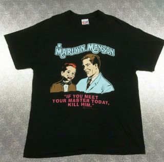 Vintage Marilyn Manson Meet Your Master Today,  Kill Him Xl Shirt 22x30 Hanes