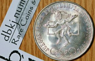 1968 Mexico - 25 Pesos Silver - Xix Olympic Games - Mexico City - Choice Unc.