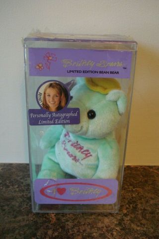 Personally Autographed Limited Edition Britney Spears Beanie Bear Babies