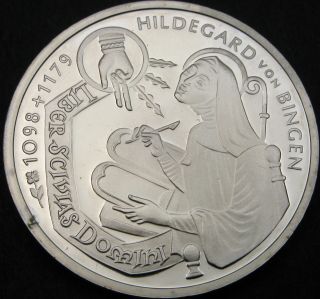 Germany 10 Mark 1998f Proof - Silver - Hildegard Von Bingen - 6 ¤