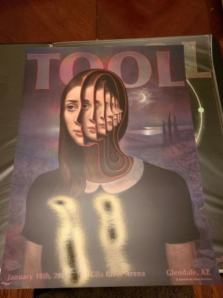 Tool Poster Glendale Az 2020 Concert Tour Miles Johnston Art Holographic Image
